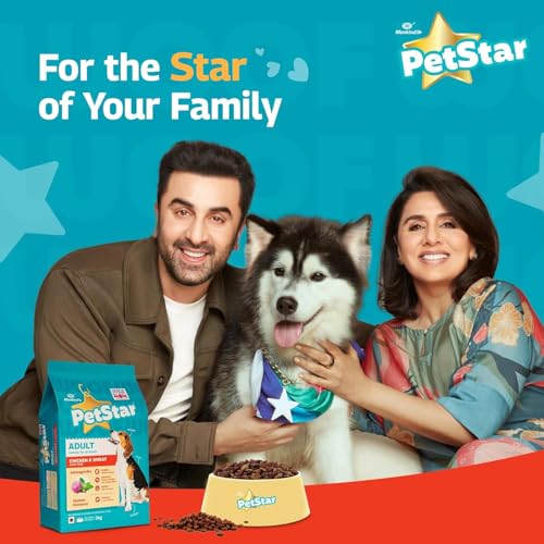 Image of Mankind Petstar Adult Dog Food (High Protein) Combo - Chicken & Wheat 1 kg + Adult Gravy 120g (Pack of 15)