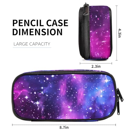 Image of Stars Starry Sky Pencil case for Student Girl Boy, Large Capacity Pencil Pouch with Zipper Compartments, Cosmetic Makeup Bag Organizer for School Supplies Office Home