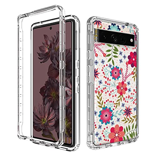 Coque transparente pour Google Pixel 7 Pro fleurie style printanier