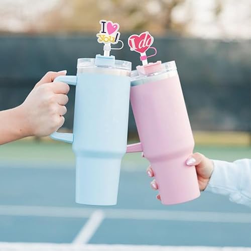 Miniatura 4 de Stanley - Juego de 6 fundas de popote para vaso Stanley de 4030 onzas con asa  SHANRUN de 0.39 pulgadas (0.394 in) de diámetro, diseño de corazón de