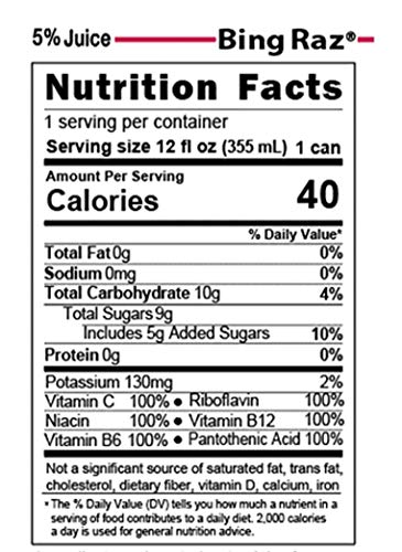 Bing Beverage Company Bing Raz, 40 Calories, 12 Fl Oz (Pack of 24)