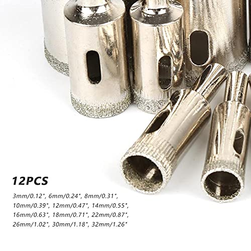Juego de 12 brocas con recubrimiento de diamante 3-32 mm miniatura 3