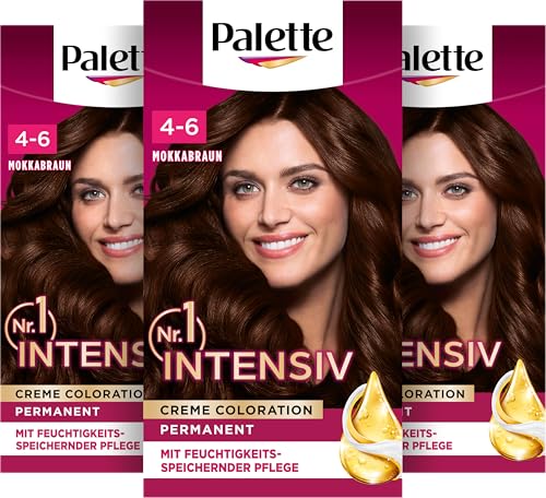 Palette Intensiv Creme Coloration 4-6/850 Mokkabraun (115 ml) permanente Haarfarbe für leuchtende langanhaltende Farbbrillanz & 100% Grauabdeckung