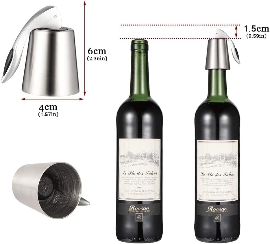 2個セット ステンレス ワイン栓 ワインストッパー ボトルキャップ 密閉栓 炭酸抜け防止栓ワインストッパー バキュームポンプ 真空ポンプ 鮮度を保持 日付スケール ステンレス鋼製