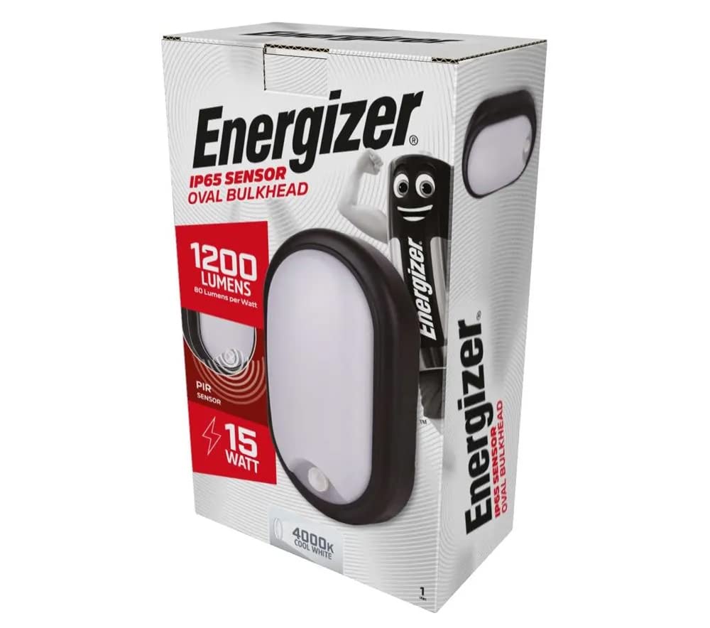 Energizer Black 15W Led Pir Bulkhead Oval S12972