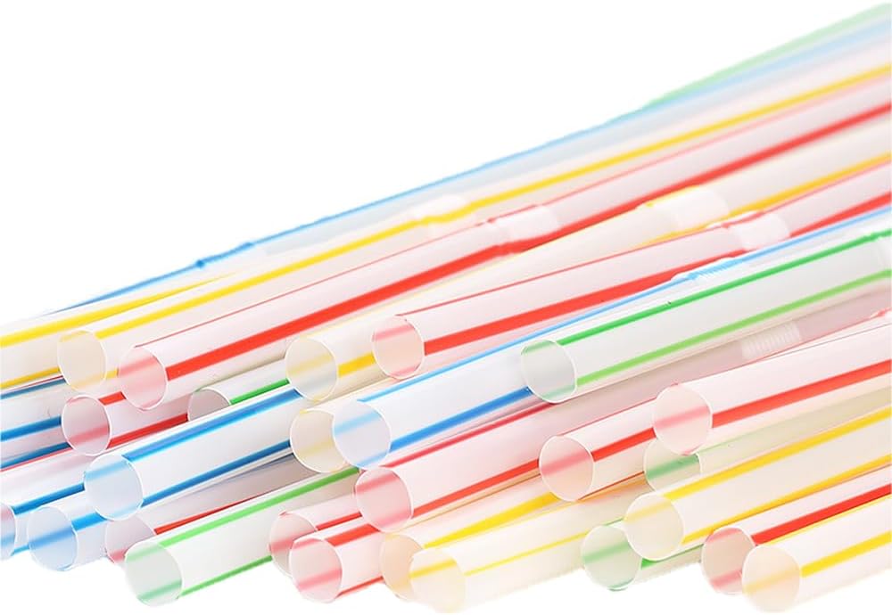 200 pitillos plásticos desechables flexibles 21 cm de colores miniatura 1