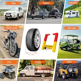 KAYCENTOP Universal Weel Lock Clamp, Wheel Chock Lock, Tire Lock Anti Theft Wheel Lock, Great Deterrent Bright Color, for Trailers SUV Boats Atvs Motorcycles Golf Cart, 3 Keys