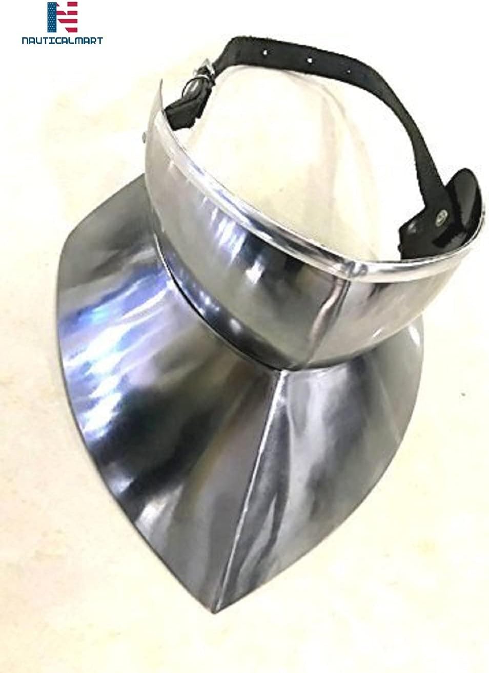 NauticalMart Bevor Armor with Gorget Plate Armor Leather Strap Adjustable