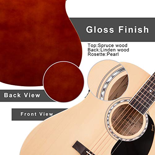 Image of JUAREZ Arpeggio JRA41SP-TLQ-NAT 104.14 cm (41 Inch) Semi-Acoustic Guitar Kit, Thin Line Body, Spruce Top, with 4 Band EQ, Natural