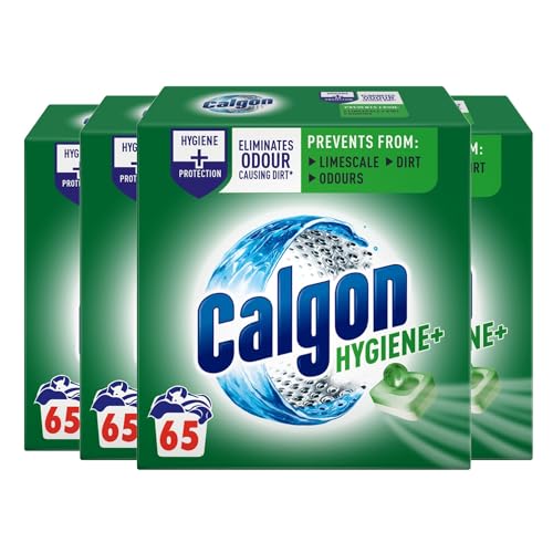 Calgon Hygiene Plus Washing Machine Cleaner & Limescale Remover, Water Softener Tablets, 65 Tablets, Pack of 4 (Total 260 Tabs)