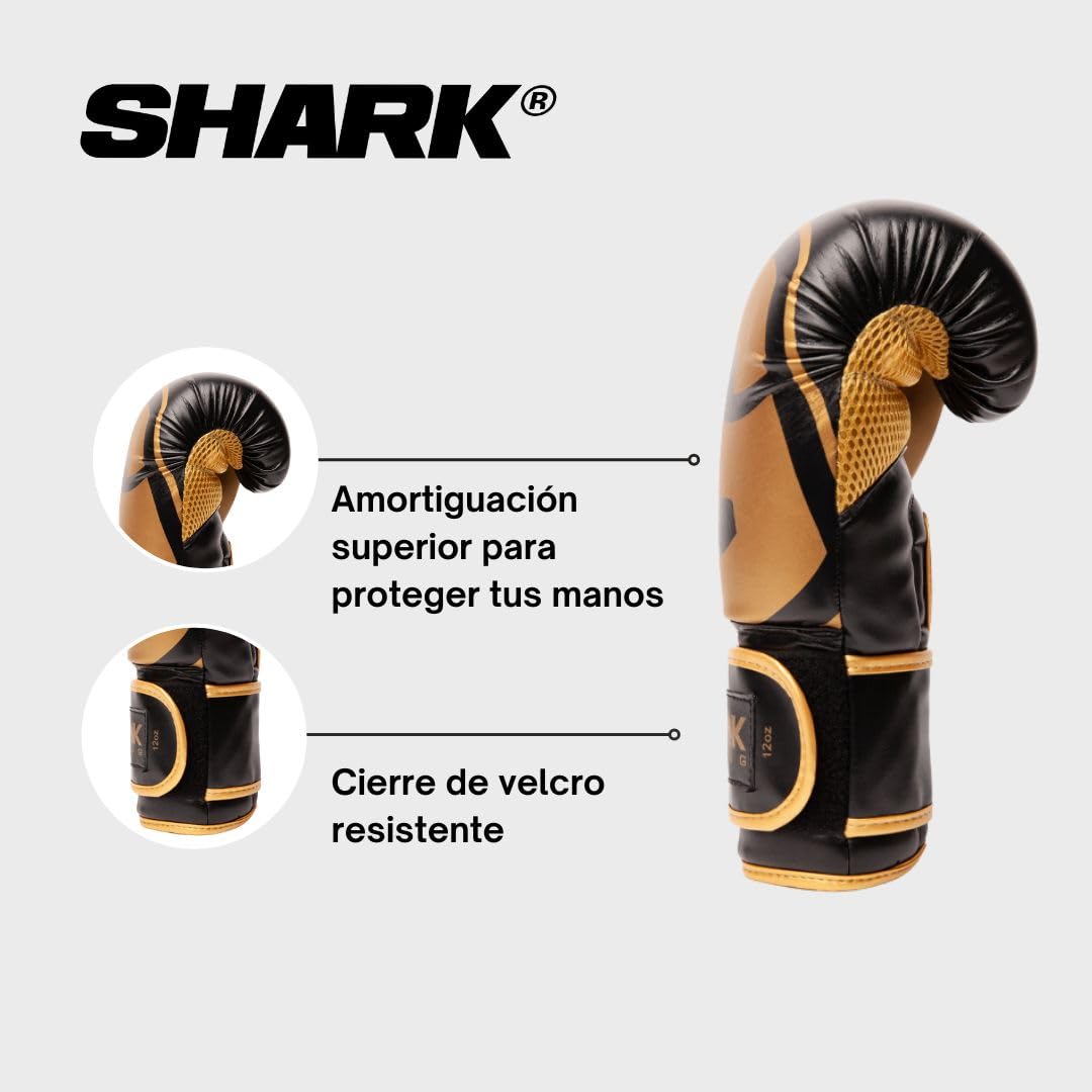 SHARK BOXING Guantes Boxeo Hombre, Mujer, Unisex SKF 3.0 | 14oz, 12oz, 10oz, 16oz | Guantes Muay Thai, Kick Boxing, Boxeo