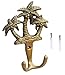 Produktbild souvnear handgefertigt double-robe Metall Haken in Golden Farbe Finish  Coconut Baum Motiven  Wand Decor