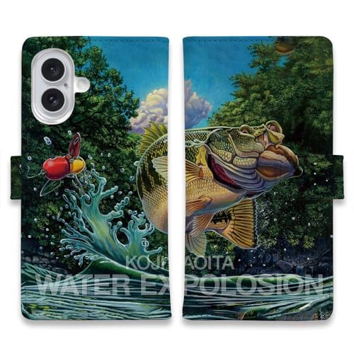 AnglersLife 手帳型 iPhone アイフォン スマホケース スタンド マグネット付 カード収納 八百板浩司 WATER EXPLOSION iPhone15