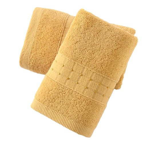 sense gnosis Soft Absorbent Yellow Hand Towel Set of 2, 100% Cotton, Checkered Design for Bathroom, 13 x 29 Inches by sense gnosis - Used condition - US$6.17