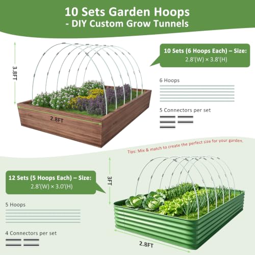 Lavendex 60Pcs Greenhouse Hoops for Raised Beds, Rust-Free Fiberglass by Lavendex - Used condition - Image 2