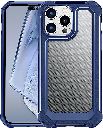Coque antichoc iPhone 14 Plus en carbone bleu anti-traces et haute protection