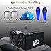 LED Kingdomus Car Roof Bag, Waterproof Cargo Top Storage Bag, 15 Cubic Feet Heavy Duty Rooftop Bag Vehicle Soft Shell Carrier Bag (15 Cubic Feet Fits All Cars with Roof Rack)