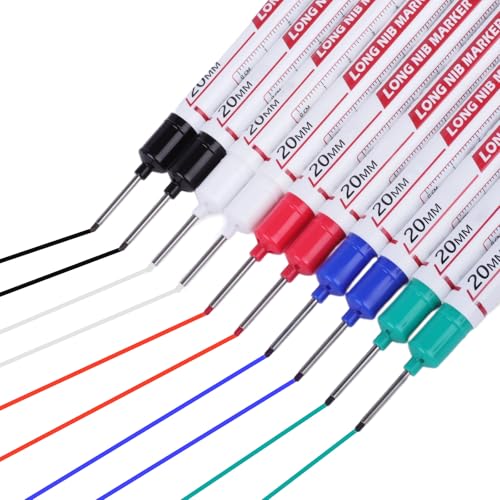 10 Pcs Marqueur Trou Profond, Marqueur Charpentier, Deep Hole Markers, 20mm Long Nib Marker Crayon Chantier Marqueurs Chantier, Marqueurs Charpentier pour Bois Métal...