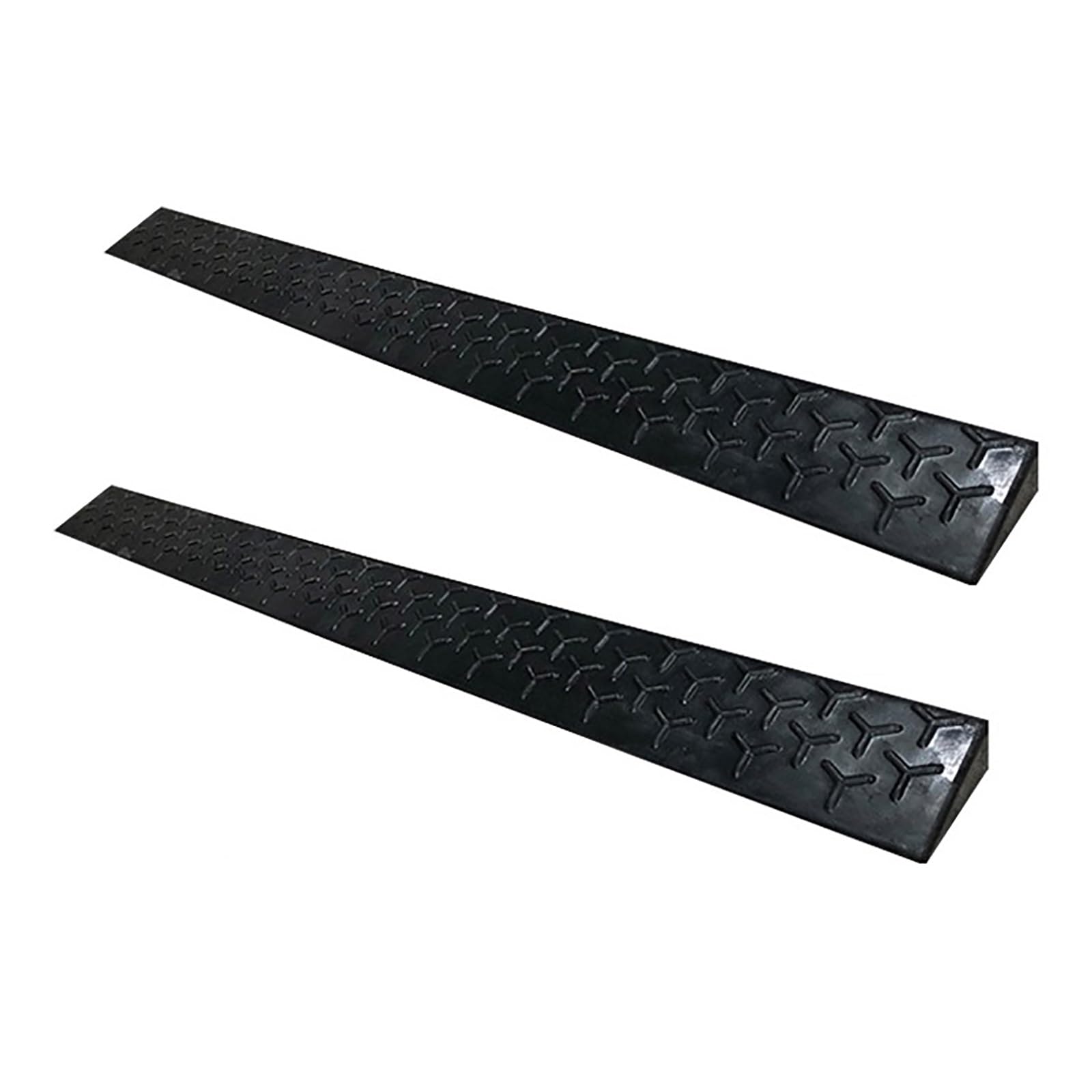 2 Pcs Solid Rubber Driveway Curb Ramps, 0.4-3.9 in High Heavy Duty Threshold Ramps for Driveway Vehicles SUV Truck Forklifts(16 * 7 cm/6.2 * 2.7 in)