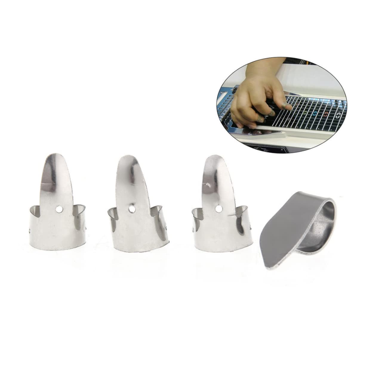 Lot De 8 Médiators Métalliques Fins Pour Guitare Et Basse - Or Et Argent, Design Ergonomique, Protection Doigts