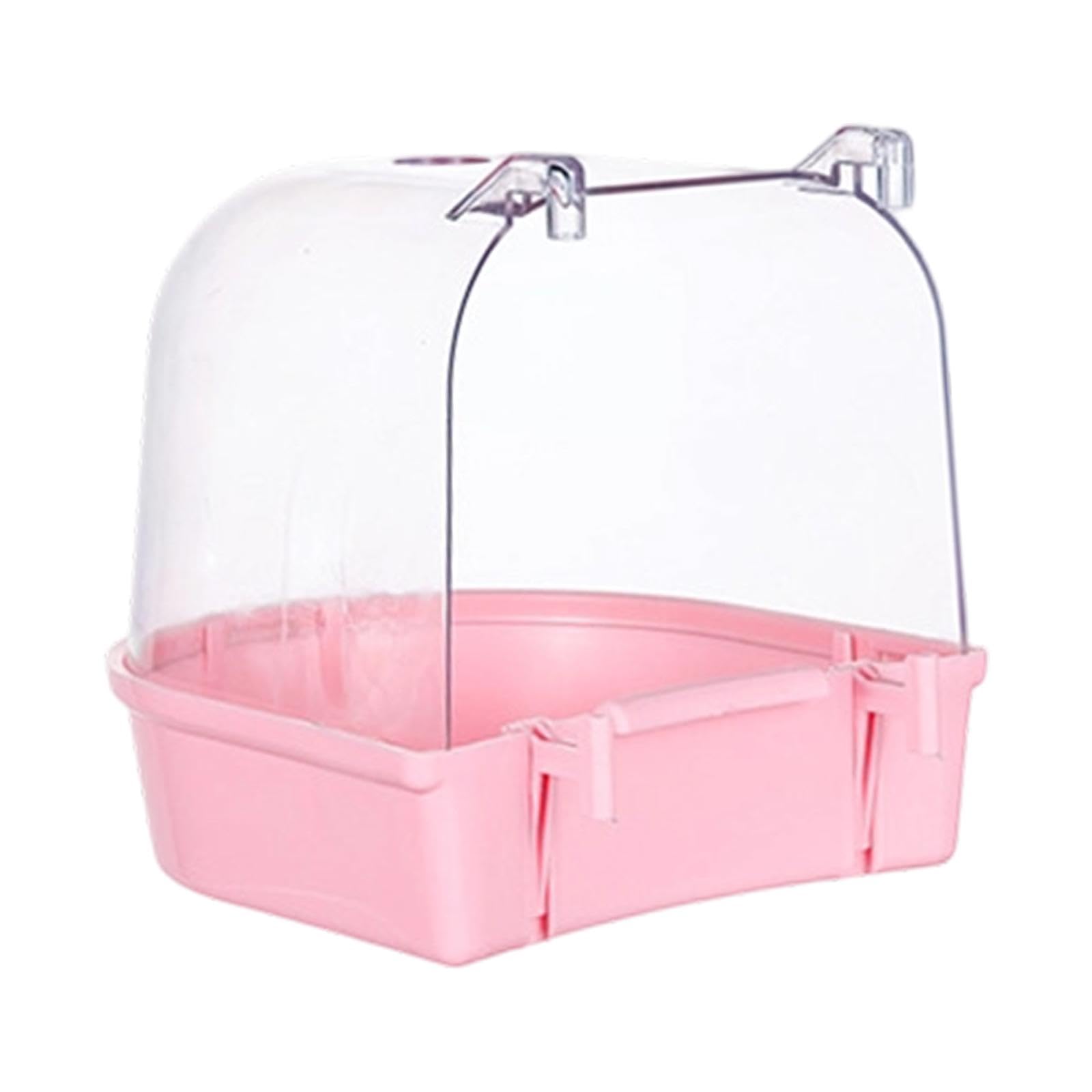 Enakshi Bird Caged Bath Box Canary Budgie Parakeets Water Bowl House Pink| Yard, Garden & Outdoor Living | Bird & Wildlife Accessories | Birdbaths-image-29