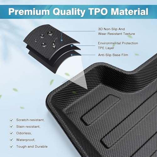 Image of Mixsuper Cargo Liner for 2011-2019 Explorer, All Weather Cargo Mat for Explorer Rear Trunk Liner Black