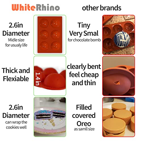 Whiterhino Silicone Chocolate Molds Set,Large Breakable Heart Mold,2.6Inch Hot Cocoa Bomb Mold,Round Oreo Molds For Baking,Popsicle Cakesicle Molds,Letter Molds,Great Gift For Summer Vacation,Birthday #TOP7
