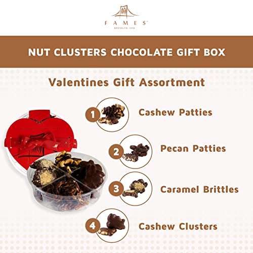 Nut Clusters Chocolate Gift Box - Assorted Variety Of Caramel Brittles, Pecan Patties, Almond, Cashew Clusters, Kosher - Dairy Free Nuts And Chocolate Gift Basket - Holiday Chocolate Covered Nuts Assortment - Gourmet Chocolates For Gifting For Thanksgiving #TOP3