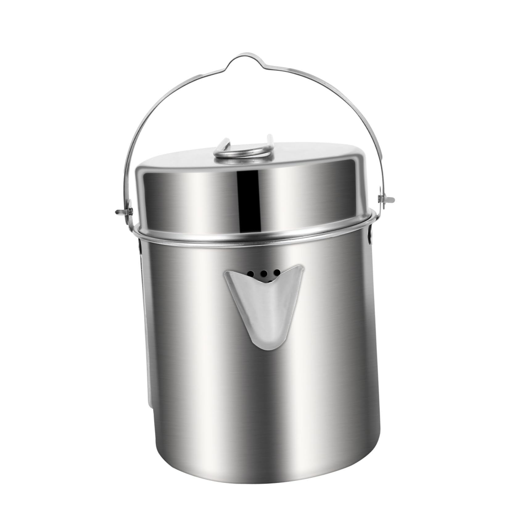 Edelstahl Campingkochtopf 1000ml mit Klappbarem Griff und Rostfreiem Schnellem Wärmeleiter für Outdoor Wanderungen und Picknick