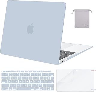MOSISO Compatible with MacBook Air 13 inch Case 2022 2021 2020 2019 2018 A2337 M1 A2179 A1932 Retina Display Touch ID, Plastic Hard Shell&Keyboard Cover&Screen Protector&Storage Bag, Baby Blue