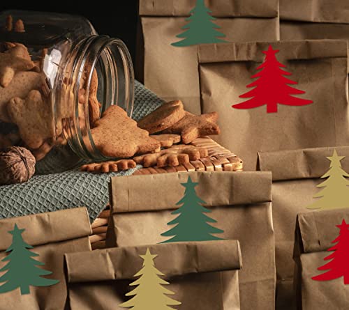 120 Pcs Christmas Envelope Seal Stickers, Christmas Tree Labels Merry Christmas Stickers For Gift Invitation Greeting Card Envelope Bottle Cup Holiday Presents Decorative Seals (Red, Gold And Green) #TOP6