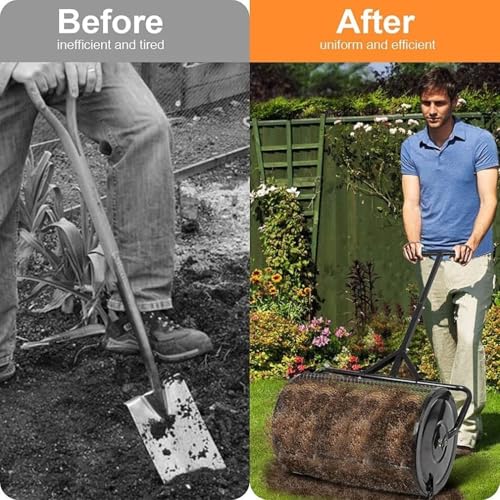 Metal Peat Moss Spreader, 24In Compost Spreader for Lawn Garden miniatura 5