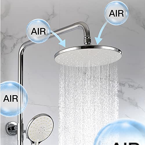 Système de douche en laiton blanc avec mitigeur cascade élégant