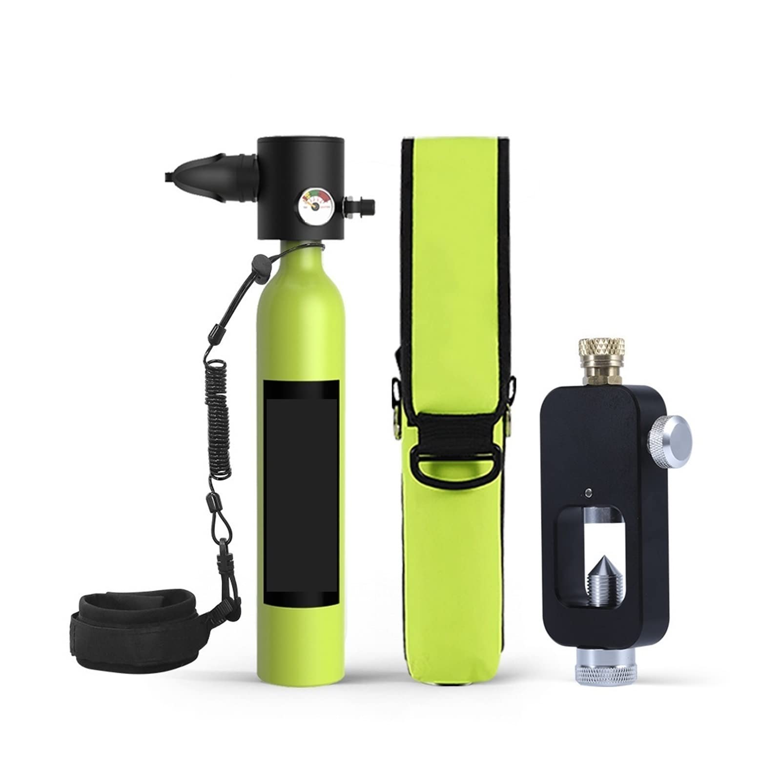 Portable Dive Cylinder, Swimming Free Diving 0.5L Constant Pressure Outlet Emergency Escape Respirator Set(Groen)