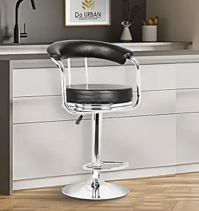 Da URBAN Classic Height Adjustable and Revolving Bar Stool/Kitchen Chair (Black) (1 Pc)