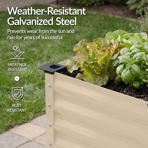 Image of Best Choice Products 72x24x30in Non Toxic Galvanized Raised Garden Bed, Metal Elevated Planter Box, Vegetable Garden, 100% Non Toxic Materials - Beige