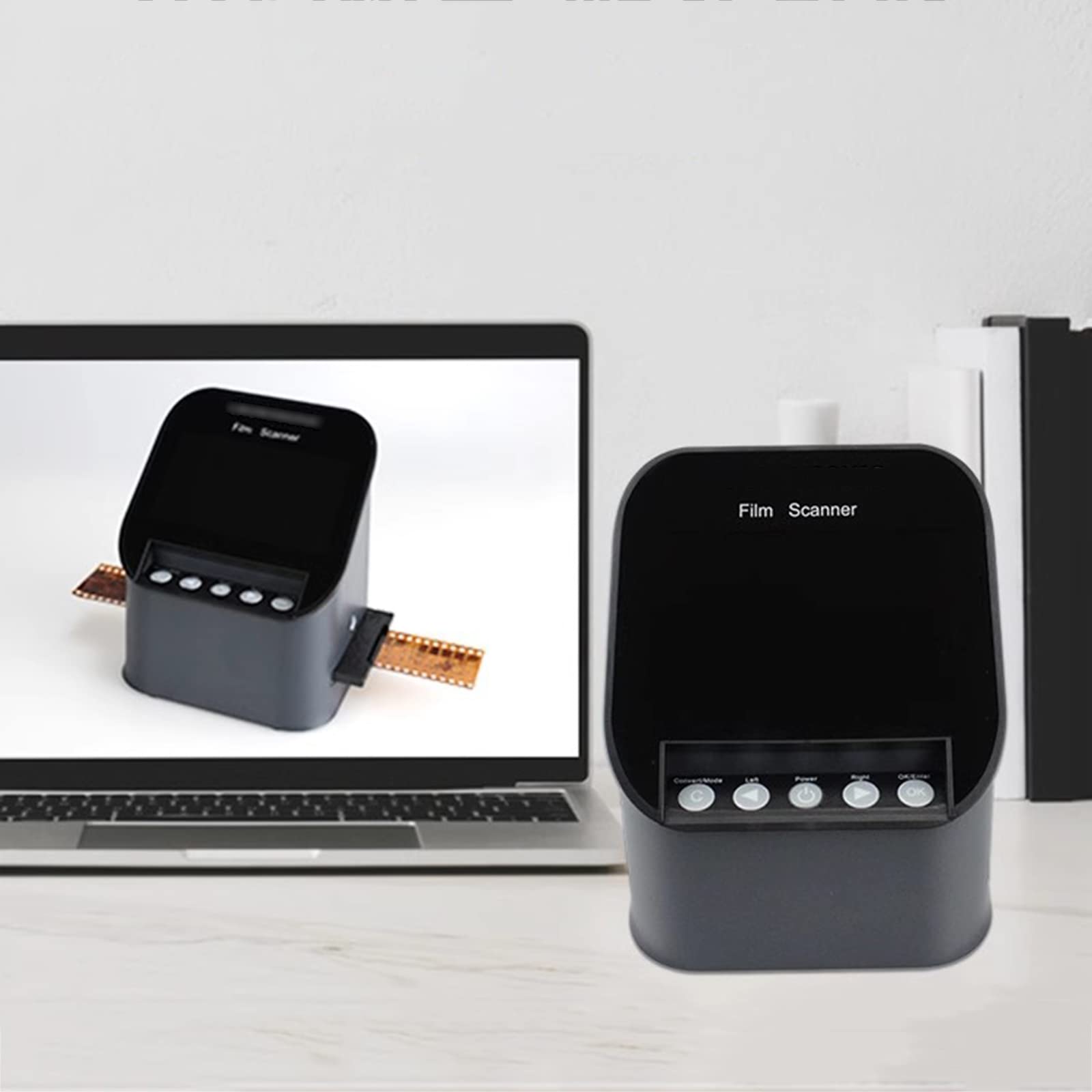 Scanner per pellicole da 22 MP, Scanner Digitale per Diapositive, con Ampio Display da 4,3" e HDMI, converte pellicole da 35 mm/126/110/Super 8 e Diapositive da 135/126/110 in Foto digitali
