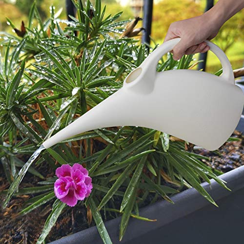 Mylifeunit Plastic Watering Can, Elegant Watering Pot, 1/2-Gallon (Beige) #TOP3
