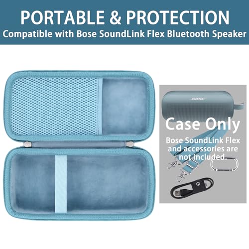 Khanka Hard Carrying Case Compatible with Bose SoundLink Flex 2nd Gen/Bose SoundLink Flex Bluetooth Portable Speaker,Stone Blue,Case Only - Image 3