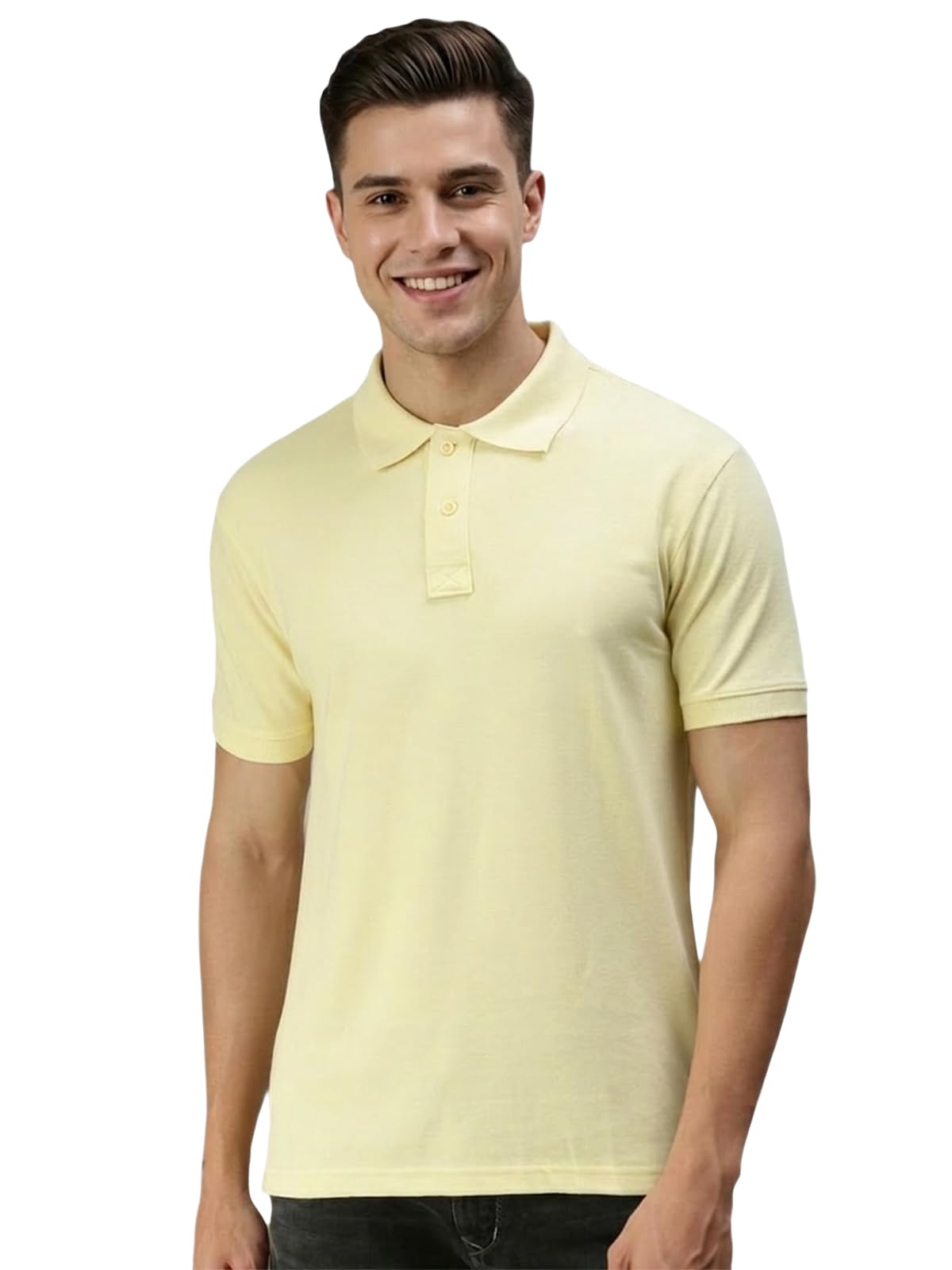 lux cozi Men's Cotton Solid Polo Tshirt_LUXCOZI_POLO1_CYLW_4XL_1PC-picture-42