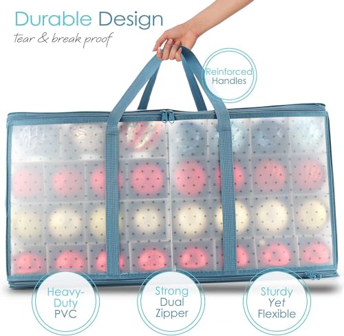 Image of Hearth & Harbor Christmas Tree Storage Bag 7.5 ft, Wrapping Paper Storage Organizer Container & Large Christmas Ornament Storage Box With Adjustable Dividers