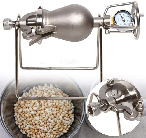 SFQEVHRZ Máquina de palomitas de maíz tradicional antigua, mini manivela de acero inoxidable, potenciador de alimentos, retro