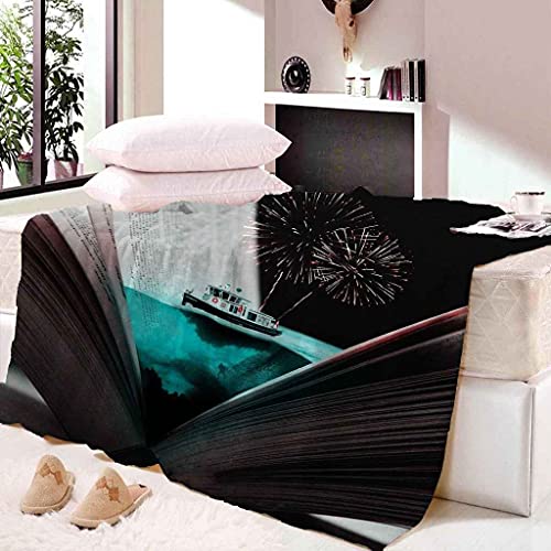 Couverture microfibre douce 3D fireworks plaid chaud toutes saisons lit sofa - 3