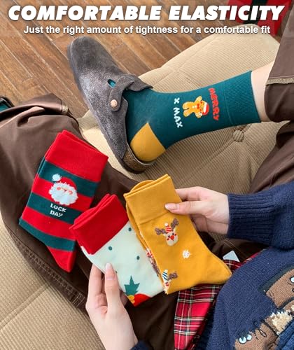 Image of IIG Womens Novelty Cotton Crew Socks Cute Animals Socks Fun Flower Socks (fit women's shoe size 5-9)