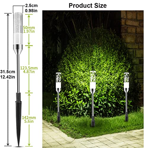 Greenclick Pathway Lights Outdoor, Extendable 6 Pack 570 Lumen Bright Led Path Lights, Ip65 Waterproof 12V Landscape Lighting Cool White Acrylic Bubble Garden Lights For Lawn Patio Yard, 6000K #TOP2