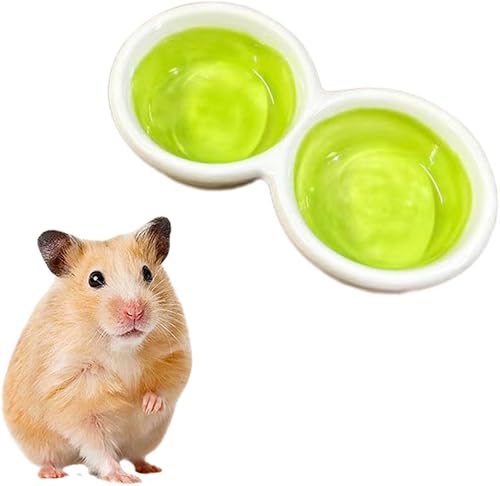 2 Pack Hermit Crab Food and Water Bowl Hamster Ceramic Bowl Anti-Turning Feeding Dish for Hamster Sugar Glider Hermit Crab (Random Color)