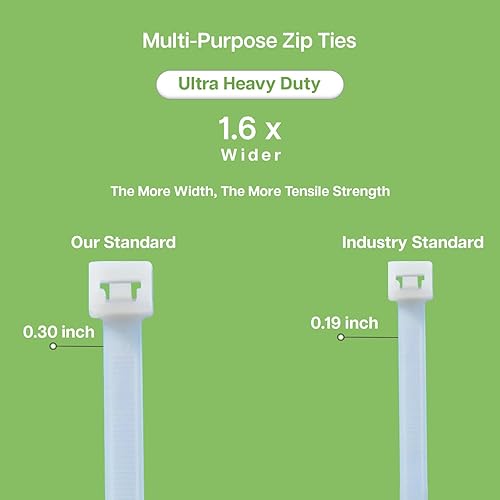 Vista 42 de Nirah Bridas pequeñas de grado industrial de 4 pulgadas, blanco transparente, paquete de 1000, multiusos, pequeñas bridas de cremallera, mini bridas