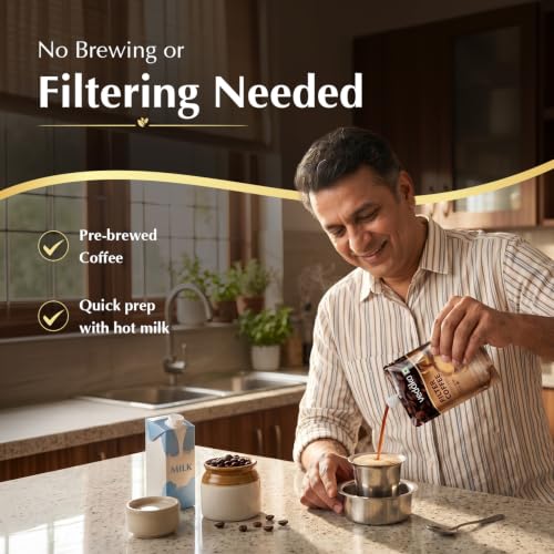 Image of Amazon Brand - Vedaka Coffee Decoction 200 ml | Ready-to-Use Filter Coffee Concentrate | Just Add Hot Milk | Strong Aroma & Authentic Taste