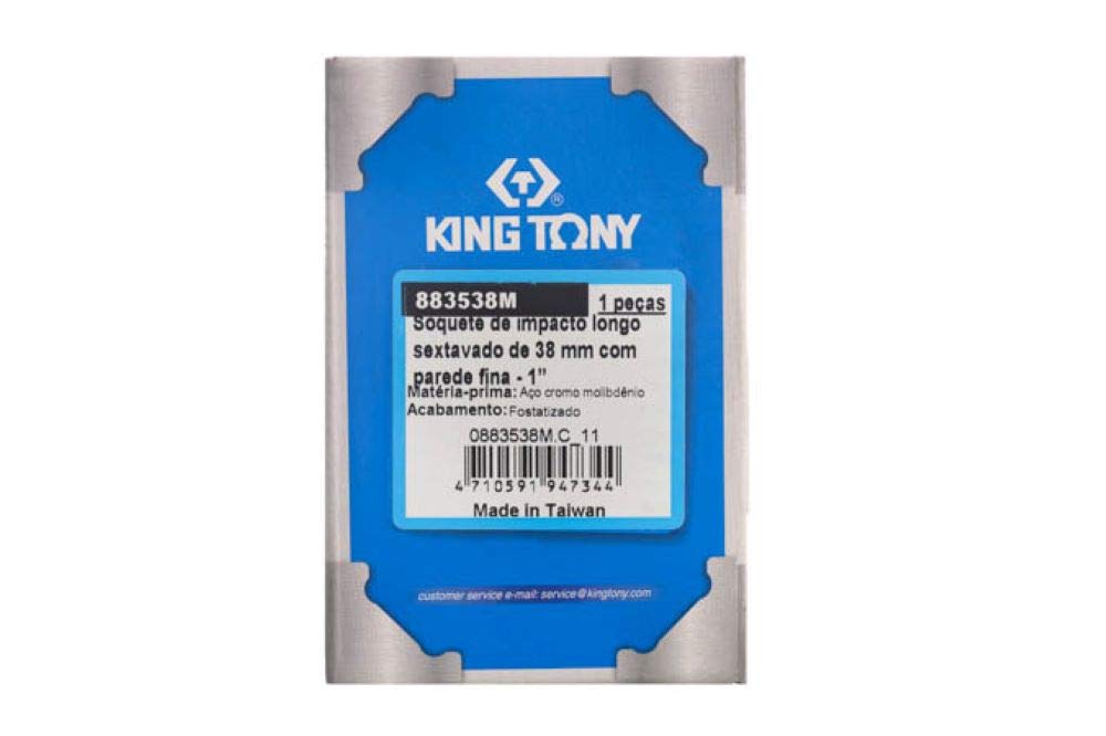 KING TONY 883538M Socket Long Fino 1" 38mm for DIYers & Professionals, Built for Repair and Installation tasks 38mm - Image 2