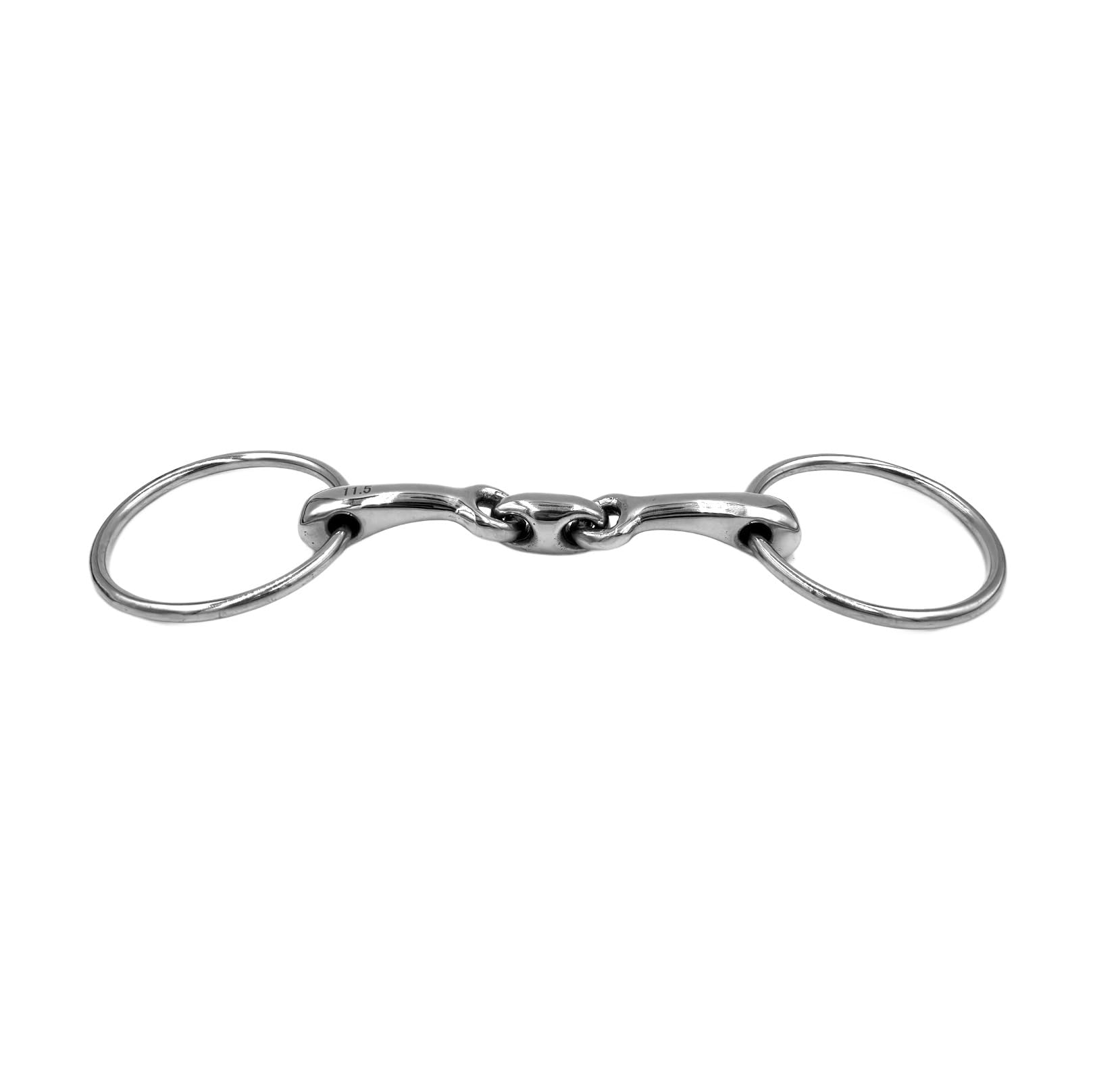 Gebiss ErgoBit Wassertrense Doppelt Gebrochen anatomisch geformt Edelstahl Ringdurchmesser 65 mm Gebissstärke 14 mm